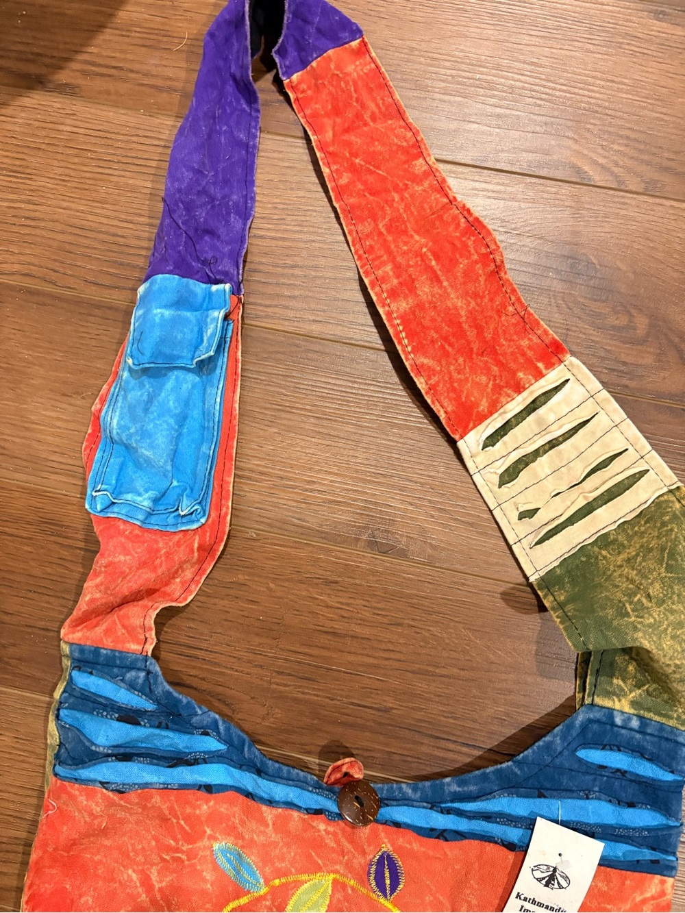Kathmandu Imports Patchwork Crossbody Bag in Multi-Color - Picture 5 of 6
